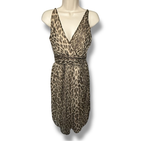 Vero Moda Women’s Faux Wrap Mini Dress Leopard Print Size Small - Picture 2 of 8